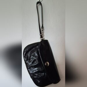 Black Coach Patent Leather Evening Wristlet